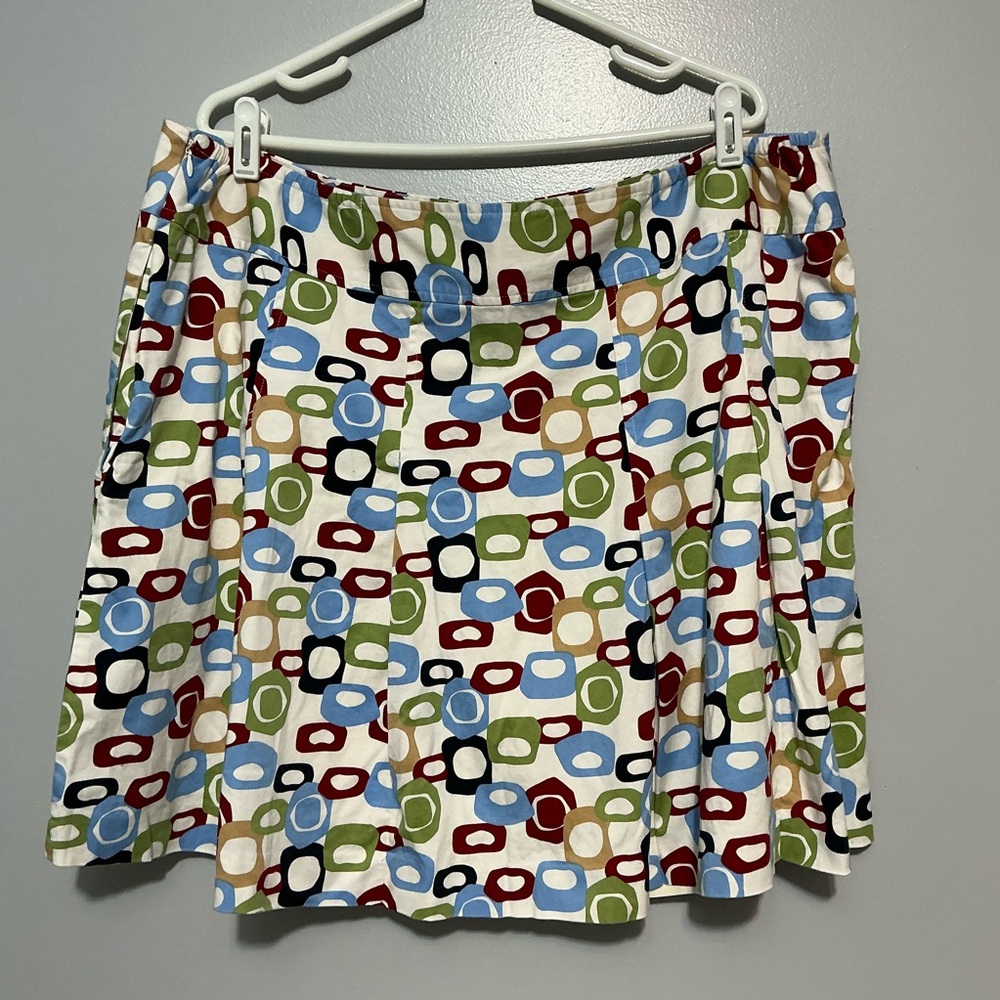 Liz Claiborne LizGolf Golf Skort Geometric Print Side Zip Pockets size 20W